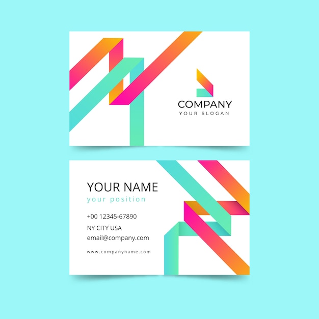 Plantilla de tarjeta de visita minimalista con formas coloridas