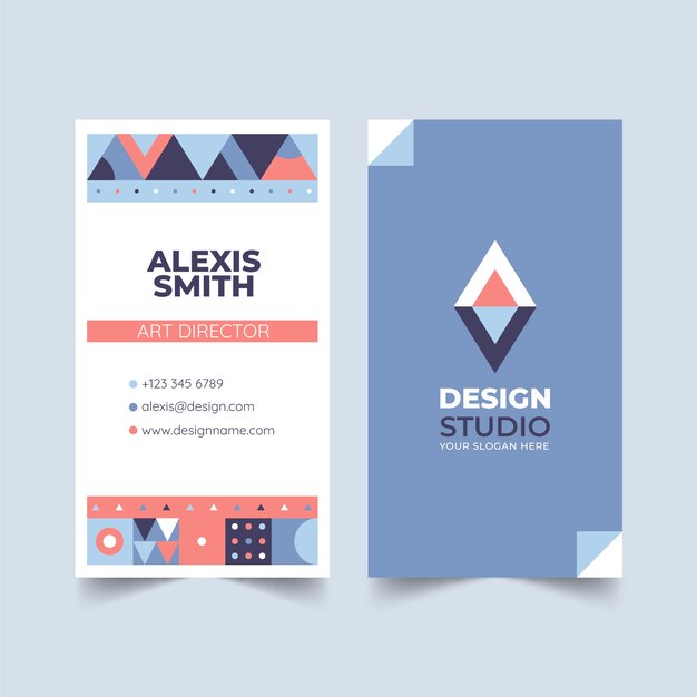 Plantilla de tarjeta de visita moderna de diseño plano