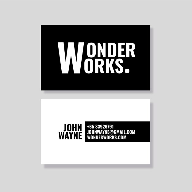 Plantilla de tarjeta de visita monocroma