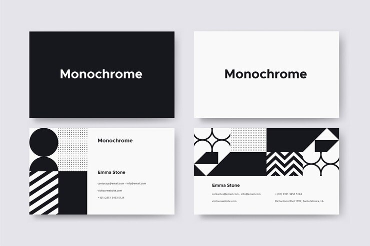 Vector gratuito plantilla de tarjeta de visita monocroma
