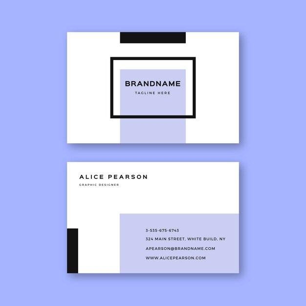 Plantilla de tarjeta de visita monocromática abstracta