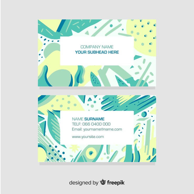 Vector gratuito plantilla de tarjeta de visita pintada abstracta
