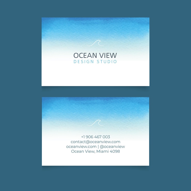 Vector gratuito plantilla de tarjeta de visita con pintura de acuarela