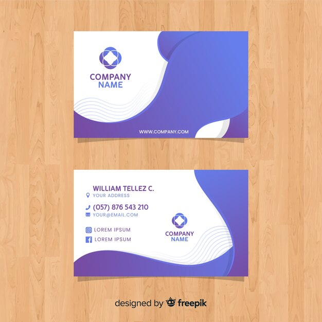 plantilla de tarjeta de visita plana abstracta