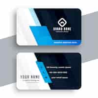 Vector gratuito plantilla de tarjeta de visita profesional azul