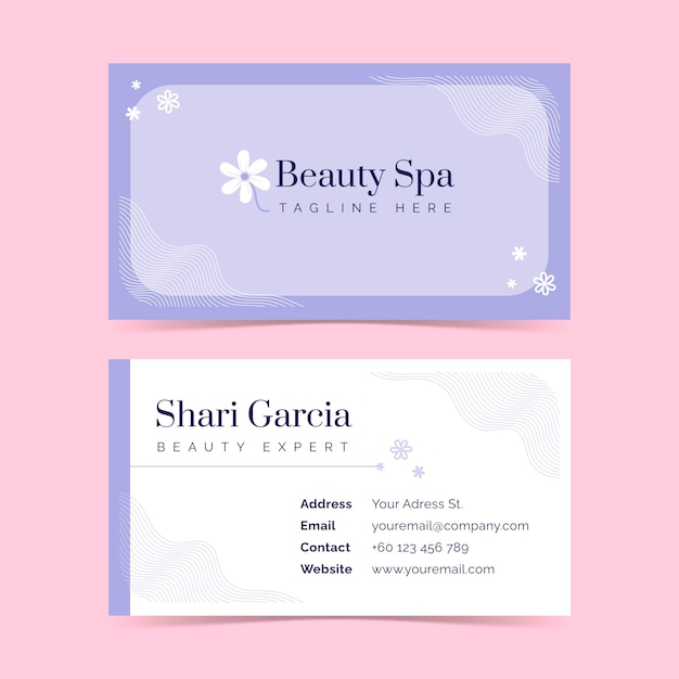 Vector gratuito plantilla de tarjeta de visita de spa