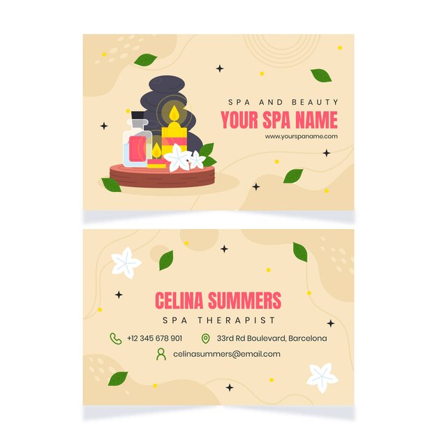 Plantilla de tarjeta de visita de spa
