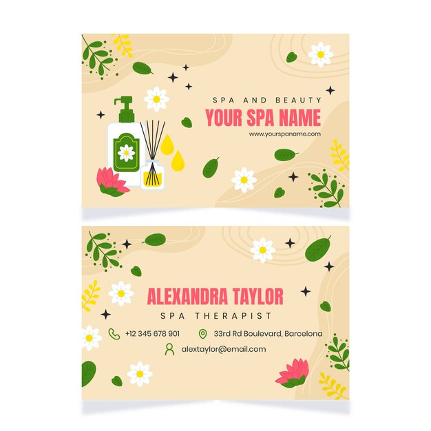Plantilla de tarjeta de visita de spa