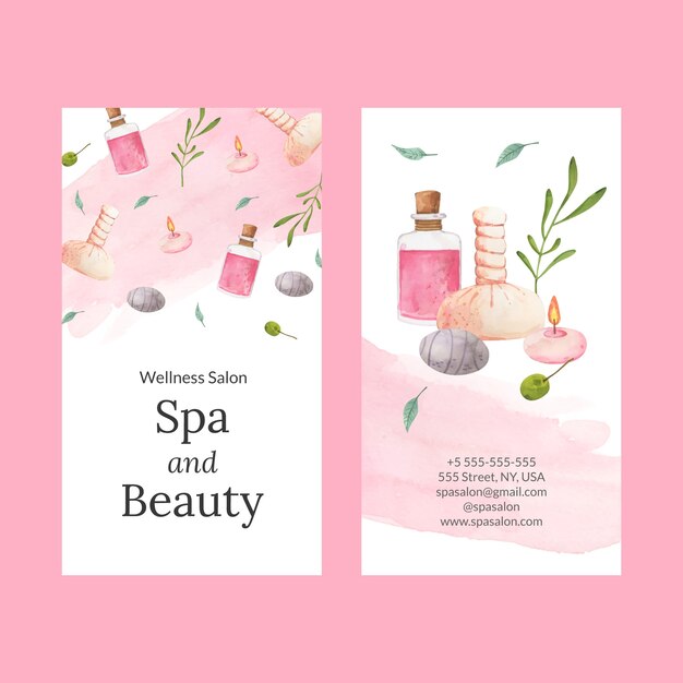 Plantilla de tarjeta de visita de spa