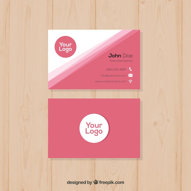 Vector gratuito plantilla de tarjeta de visita suave rosa