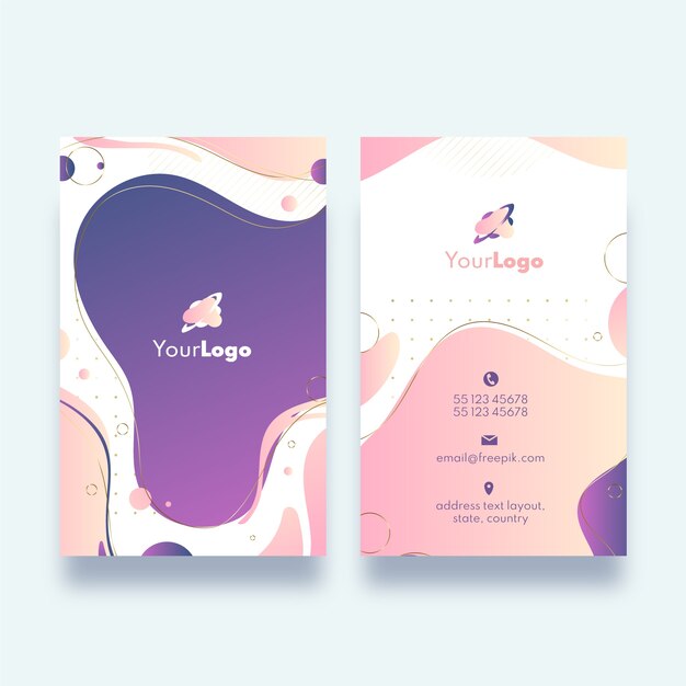 Plantilla de tarjeta de visita vertical abstracta degradada