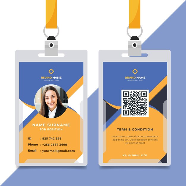 Plantilla de tarjetas de identificación minimalista