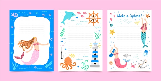 Vector gratuito plantilla de tarjetas infantiles dibujadas a mano