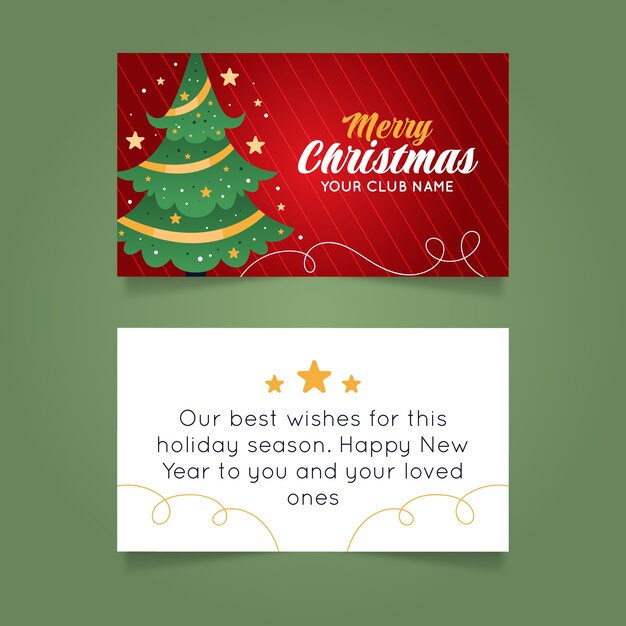 Plantilla de tarjetas de navidad de negocios con degradado