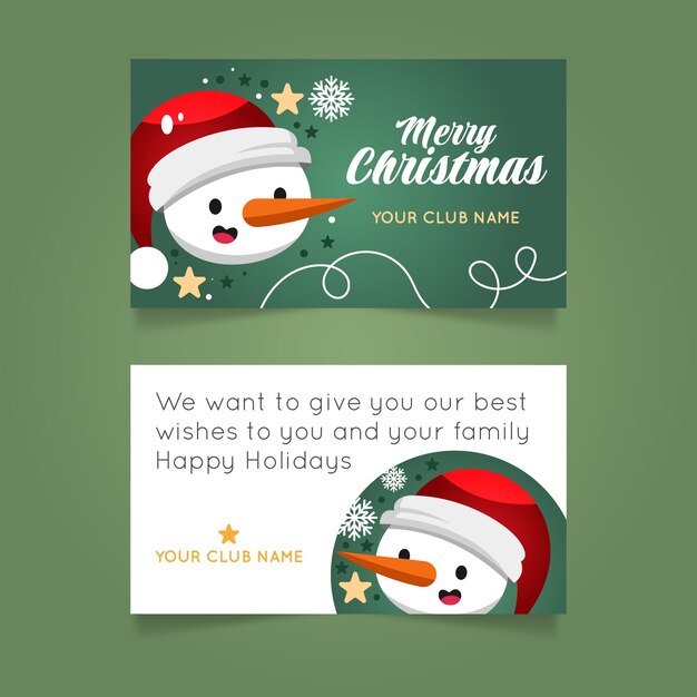 Plantilla de tarjetas de navidad de negocios con degradado