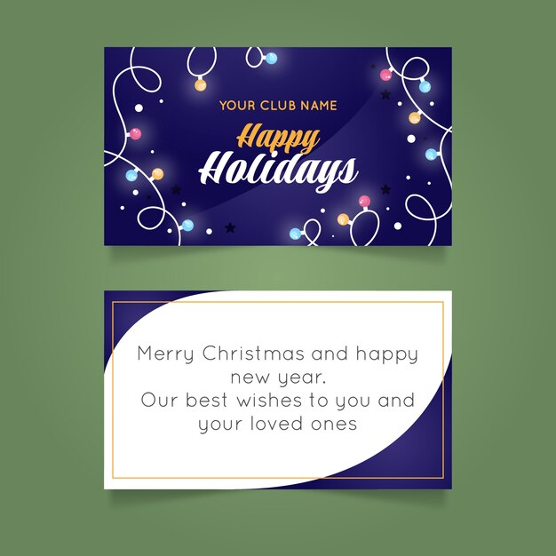 Plantilla de tarjetas de navidad de negocios con degradado
