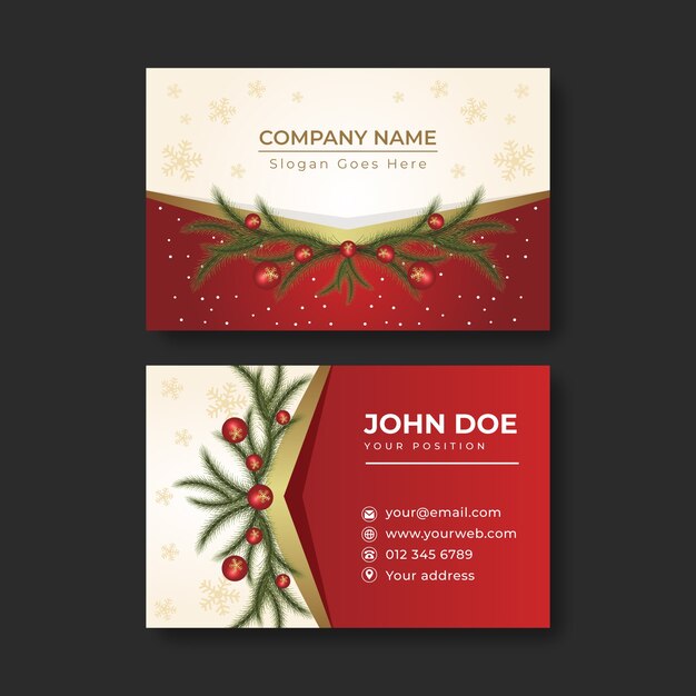 Plantilla de tarjetas de navidad de negocios con degradado