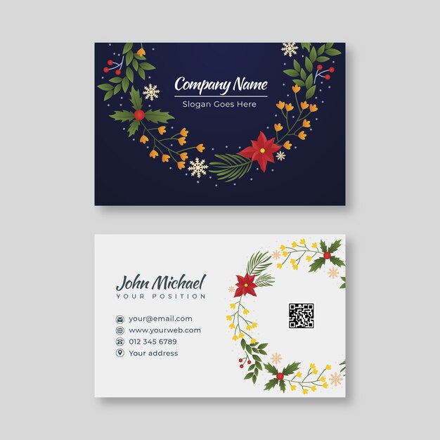 Plantilla de tarjetas de navidad de negocios con degradado