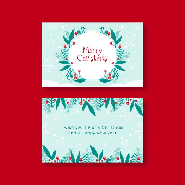 Plantilla de tarjetas de navidad de negocios planas