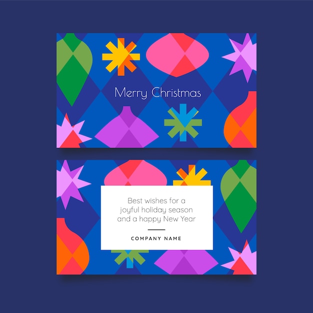 Plantilla de tarjetas de navidad de negocios planas