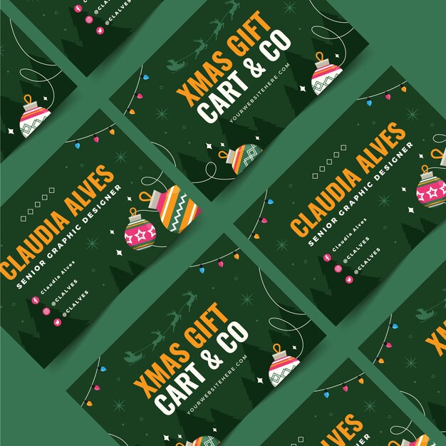 Plantilla de tarjetas de navidad de negocios planas