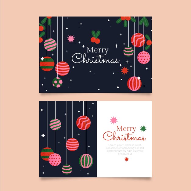 Plantilla de tarjetas de navidad de negocios planas