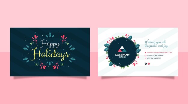 Plantilla de tarjetas de navidad de negocios planas