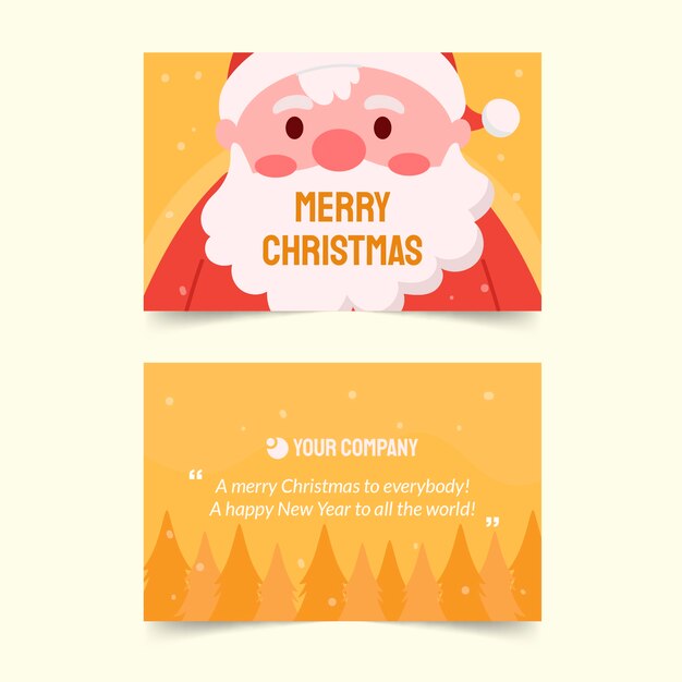 Plantilla de tarjetas de navidad de negocios planas