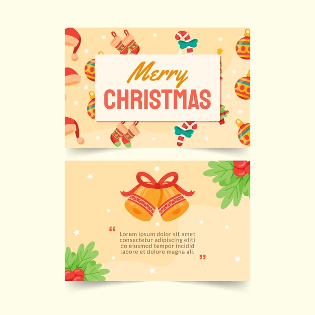 Plantilla de tarjetas de navidad de negocios planas