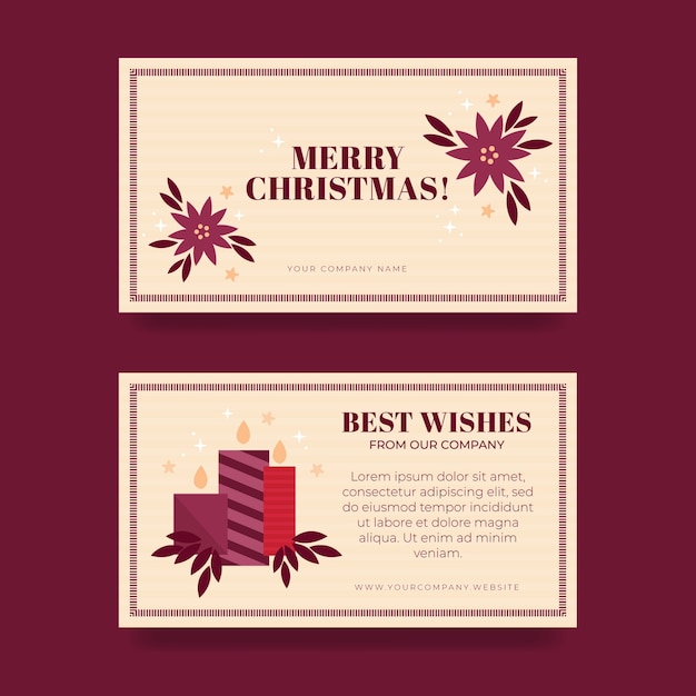 Plantilla de tarjetas de navidad de negocios planas