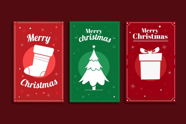 Plantilla de tarjetas de navidad de negocios planos dibujados a mano