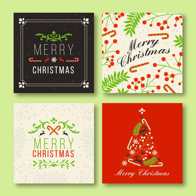 Plantilla de tarjetas de navidad ornamentales