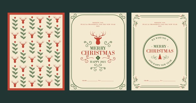 Plantilla de tarjetas de navidad vintage