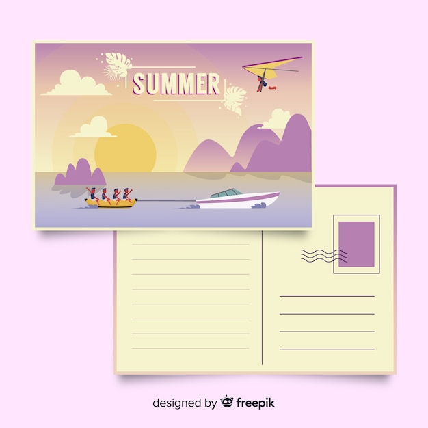 Plantilla de tarjetas de vacaciones de verano