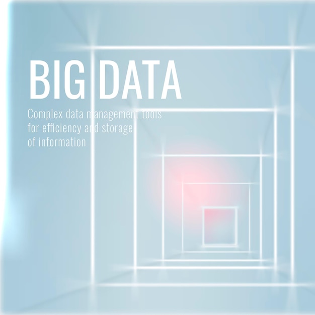 Plantilla de tecnología de big data para publicación en redes sociales en tono azul claro
