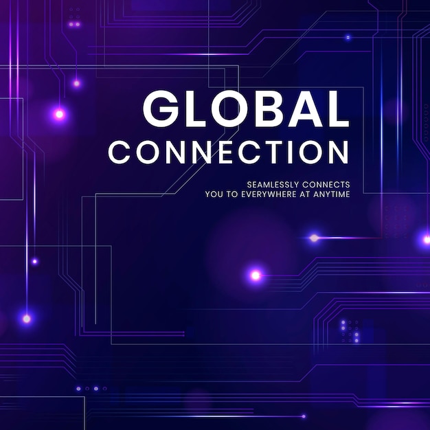 Plantilla de tecnología de conexión global con fondo digital