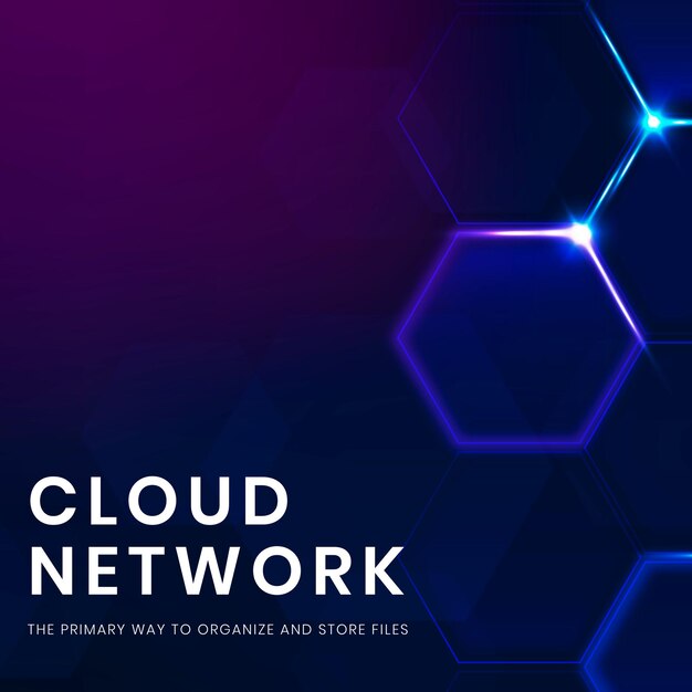Plantilla de tecnología de red en la nube con fondo digital
