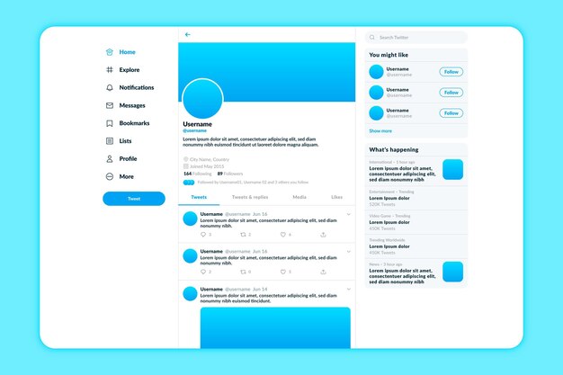 Plantilla de tema ligero de la interfaz de Twitter