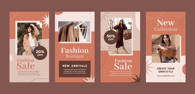 Vector gratuito plantilla de tienda de moda de diseño plano