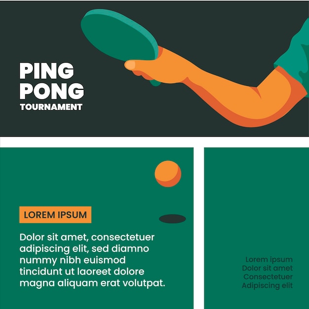 Vector gratuito plantilla de torneo de ping pong