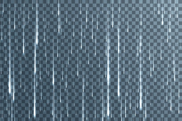 Plantilla transparente de lluvia sobre fondo transparente Superposición vectorial realista lluvia congelada aislada aguanieve que cae granizo u otra precipitación sólida