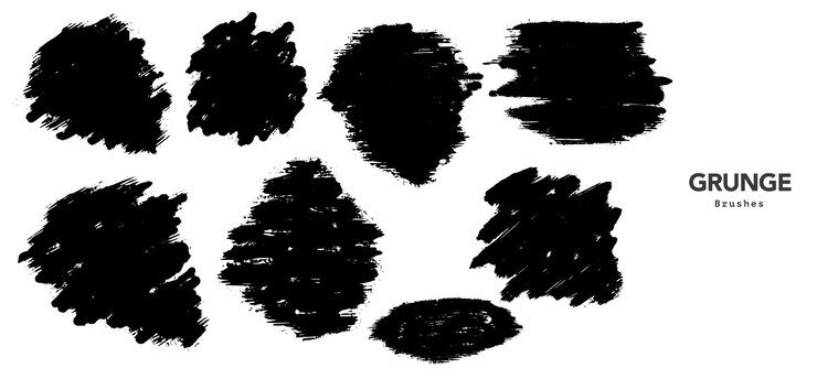 Vector gratuito plantilla de trazo de pincel grunge negro