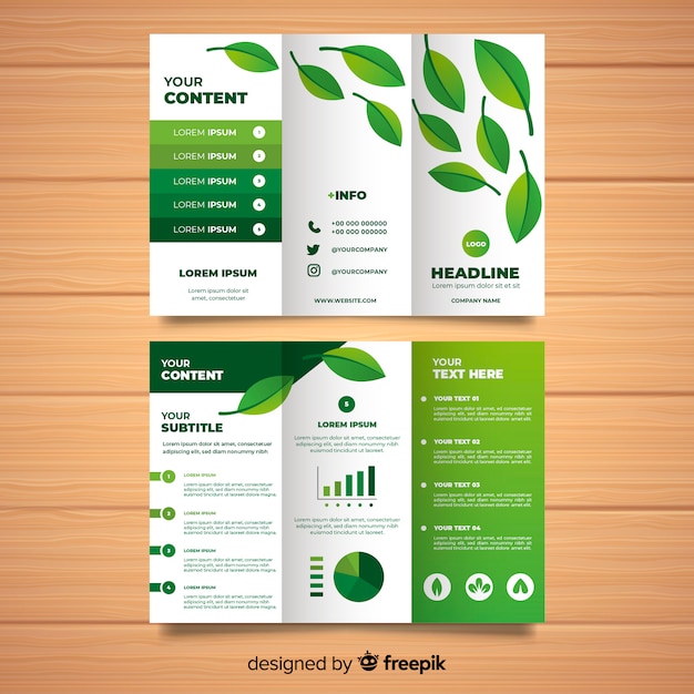 Plantilla tríptica de naturaleza