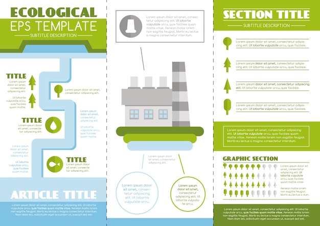 Vector gratuito plantilla de tríptico ecológico