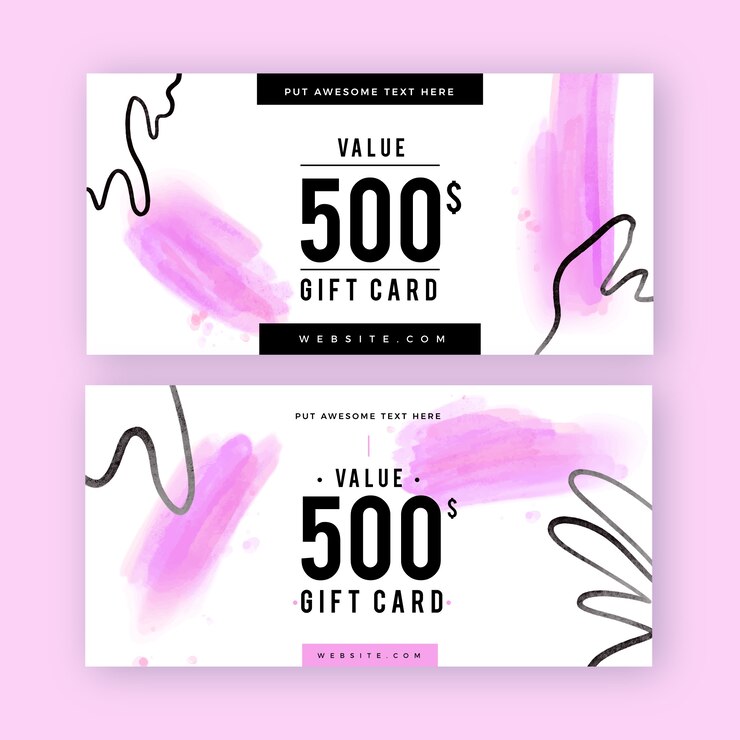 Vector gratuito plantilla de vale de regalo de acuarela