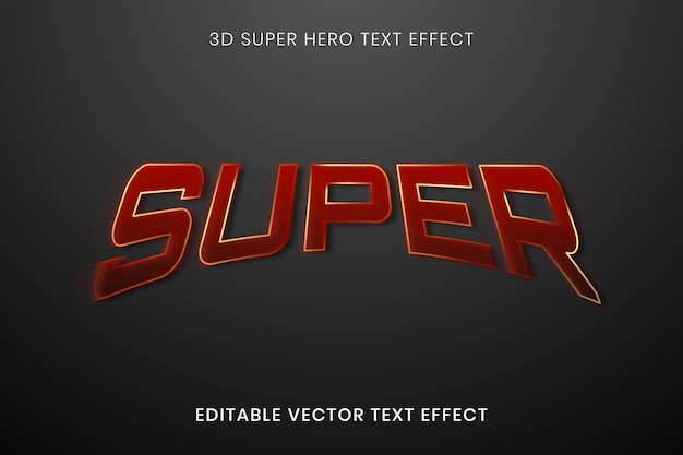 Vector gratuito plantilla de vector de efecto de texto 3d, tipografía editable de superhéroe de alta calidad