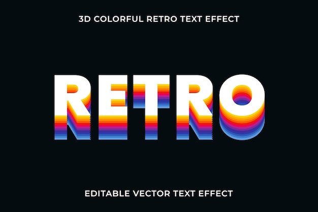 Plantilla de vector de efecto de texto retro editable