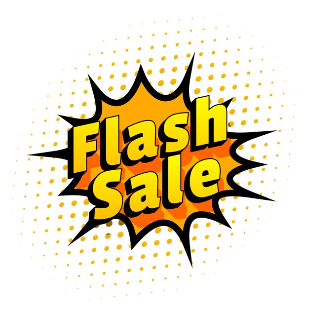 plantilla de venta flash de final de temporada loca en estilo cómic
