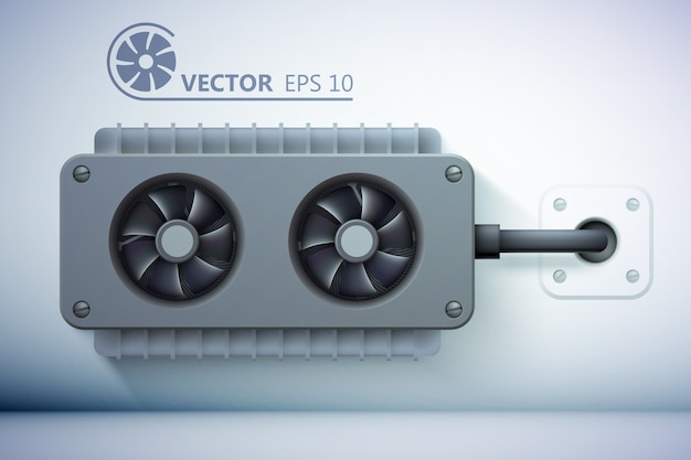 Vector gratuito plantilla de ventilación realista