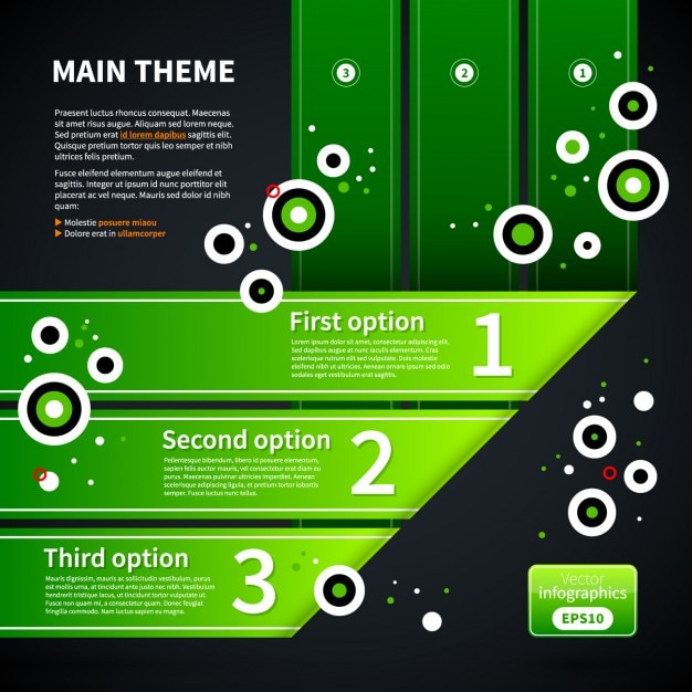 Vector gratuito plantilla verde infografía